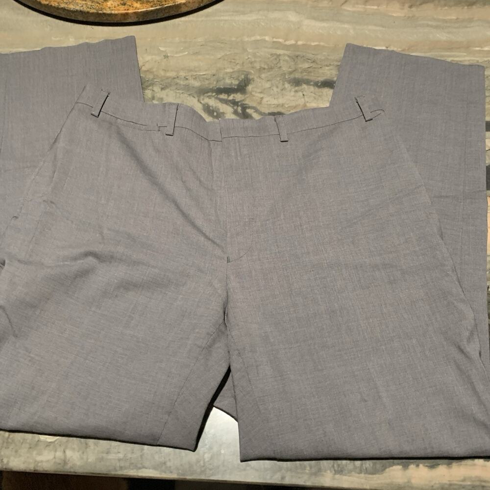 Ralph Lauren Black Label Men's Gray Wool Flat Front Pants Sz 35x30